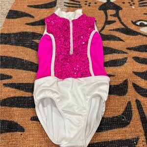 Weissman Pink and White Dance Leotard